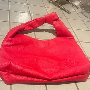 Red Leather Women's Bag Shiseido
